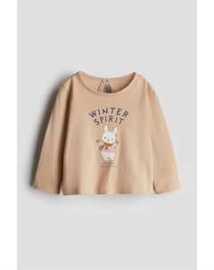 Рубашка с мотивным принтом, бежевый H&m