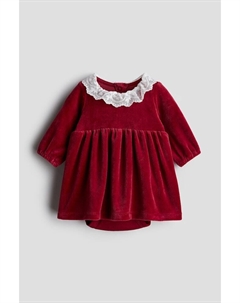 Боди платье из велюра, красный H&m