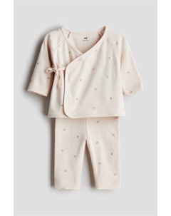 Комплект из двух предметов: рубашка с запахом и леггинсы, розовый H&m