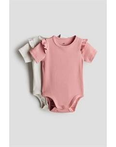 Комплект из 2 боди в стиле пуантелл, розовый H&m