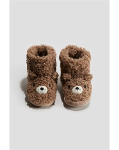 Пушистые тапочки на мягкой подошве, коричневый H&m