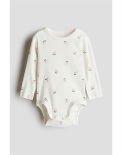 Боди с длинными рукавами, белый H&m