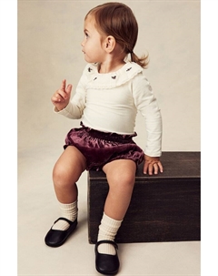 Хлопковое боди с воротником, белый H&m