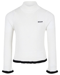 Ребристый свитер, белый Msgm kids