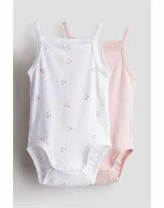 Комплект из 2 боди без рукавов, розовый H&m