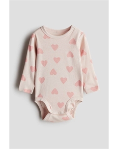 Боди с длинными рукавами, розовый H&m