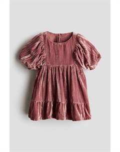 Крашеное бархатное платье, розовый H&m