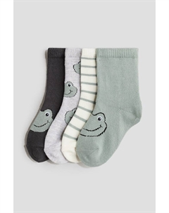 4 упаковки носков, зеленый H&m