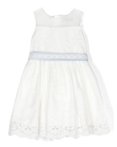 Платье с поясом и цветочной аппликацией, белый Abel & lula