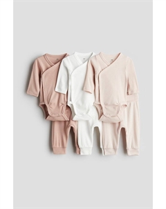 Комплект из 6 предметов: боди и брюки, розовый H&m