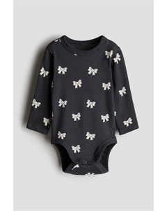 Боди с длинными рукавами, серый H&m