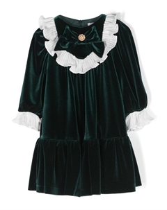 Бархатное платье с оборками, зеленый Patachou