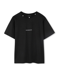 Футболка с вышитым логотипом Kids, черный Givenchy