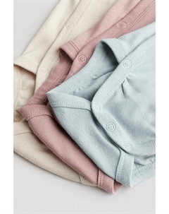 В упаковке 5 боди с запахом, розовый H&m