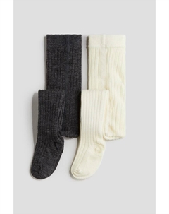 В упаковке 2 колготки из смеси шерсти, серый H&m