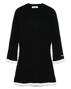 Платье в рубчик, черный Msgm kids