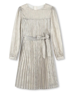 Плиссированное полосатое платье, золотой Billieblush