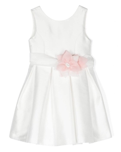 Платье с цветочной аппликацией и складками, белый Abel & lula