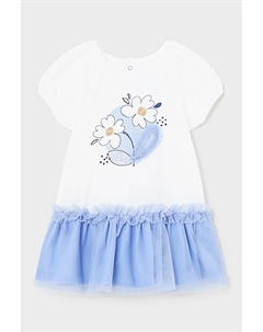 Вырезанное платье с принтом, белый Mayoral