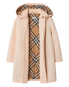 Автомобильное пальто с капюшоном Kids, розовый Burberry