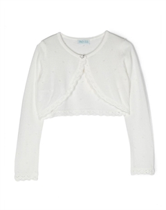 Кардиган с кружевной отделкой, белый Abel & lula