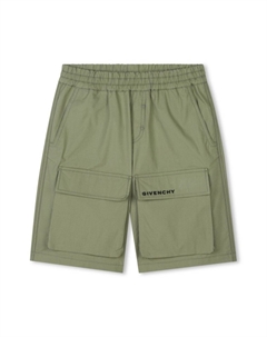 Шорты-бермуды с эластичным поясом Kids, зеленый Givenchy