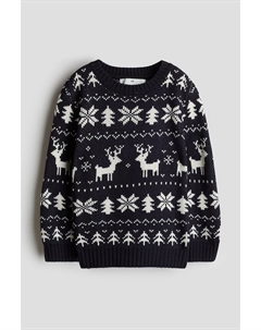 Свитер жаккардовой вязки, синий H&m