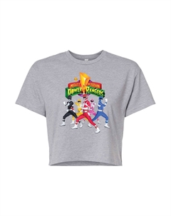 Укороченная футболка с рисунком Power Rangers для юниоров в стиле ретро Rangers, серый Licensed character