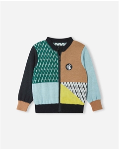 Кардиган из смесовой шерсти мериноса для малышей Moomin Idelar, цвет Cool Green Reima
