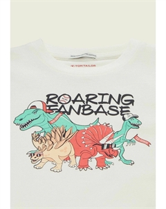 Топ с длинными рукавами PRINT, белый Tom tailor