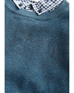 Джемпер MOCK GINGHAM AND CREW NECK REGULAR FIT, синий Next