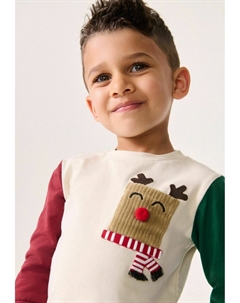 Топ с длинными рукавами CHRISTMAS REGULAR FIT, зеленый Next