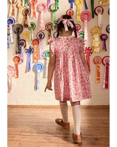 Дневное платье CATH EMBROIDERED SHIRRED FRILL SLEEVE-REGULAR FIT, розовый Next