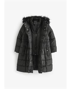 Зимнее пальто WATERPROOF FAUX FUR HOODED, черный Next