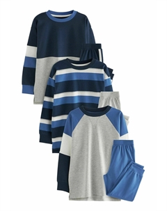 Пижамный комплект LONG SLEEVE 3 PACK REGULAR FIT, синий Next