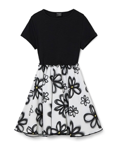 Вырезанное платье с цветочным узором, белый Desigual