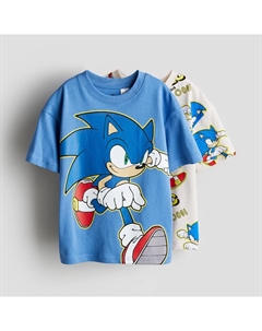Комплект футболок Kids Sonic the Hedgehog, 2 предмета, синий H&m