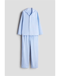 Хлопково фланелевая пижама, голубой H&m