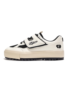 Кеды, скейтборд обувь женская низкая бежевый/черный Feiyue.®