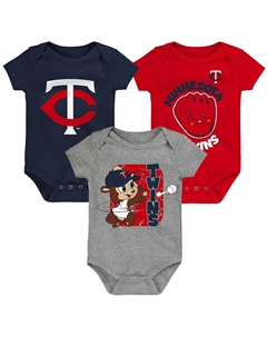 Для новорожденных и младенцев темно-синий/красный/серый комплект боди Minnesota Twins Change Up из 3 шт. Outerstuff