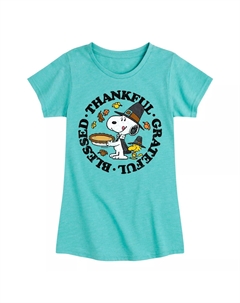 Футболка с рисунком «Арахис» для девочек 7–16 лет «Спасибо», синий Licensed character
