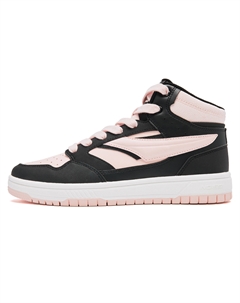 Кеды, скейтборд обувь женская высокая черный ракушка пудра Qiaodan