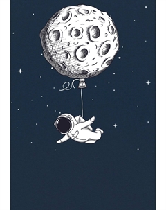 Футболка с принтом FUNNY SPACEMAN, цвет french navy Watapparel