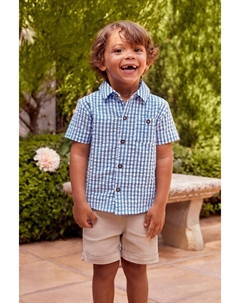 Рубашка в клетку виши, синий Jojo maman bébé