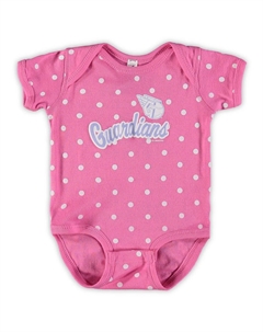 Набор из трех боди для новичков Infant Soft as a Grape розового/фиолетового цвета Cleveland Guardians Unbranded