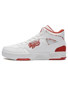 Кеды, скейтборд обувь женская средняя высота белый/красный 361