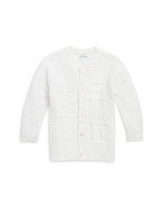 Кардиган контрастного вязания из органического хлопка для мальчиков - для малышей Ralph lauren