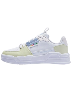 Кеды, скейтборд обувь женская низкая белый/желтый синий Qiaodan