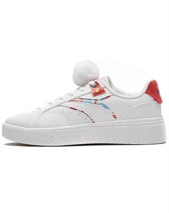 Кеды, скейтборд обувь женская низкая белый/красный 361