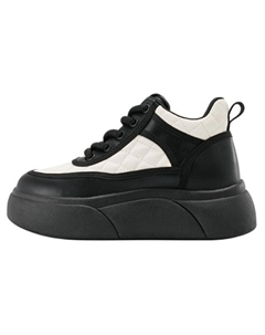 Кеды, скейтборд обувь женская средняя высота черный/белый Aokang